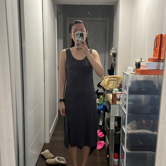 Campre Dark Grey Dress with Side Slit - Picture 7 of 8